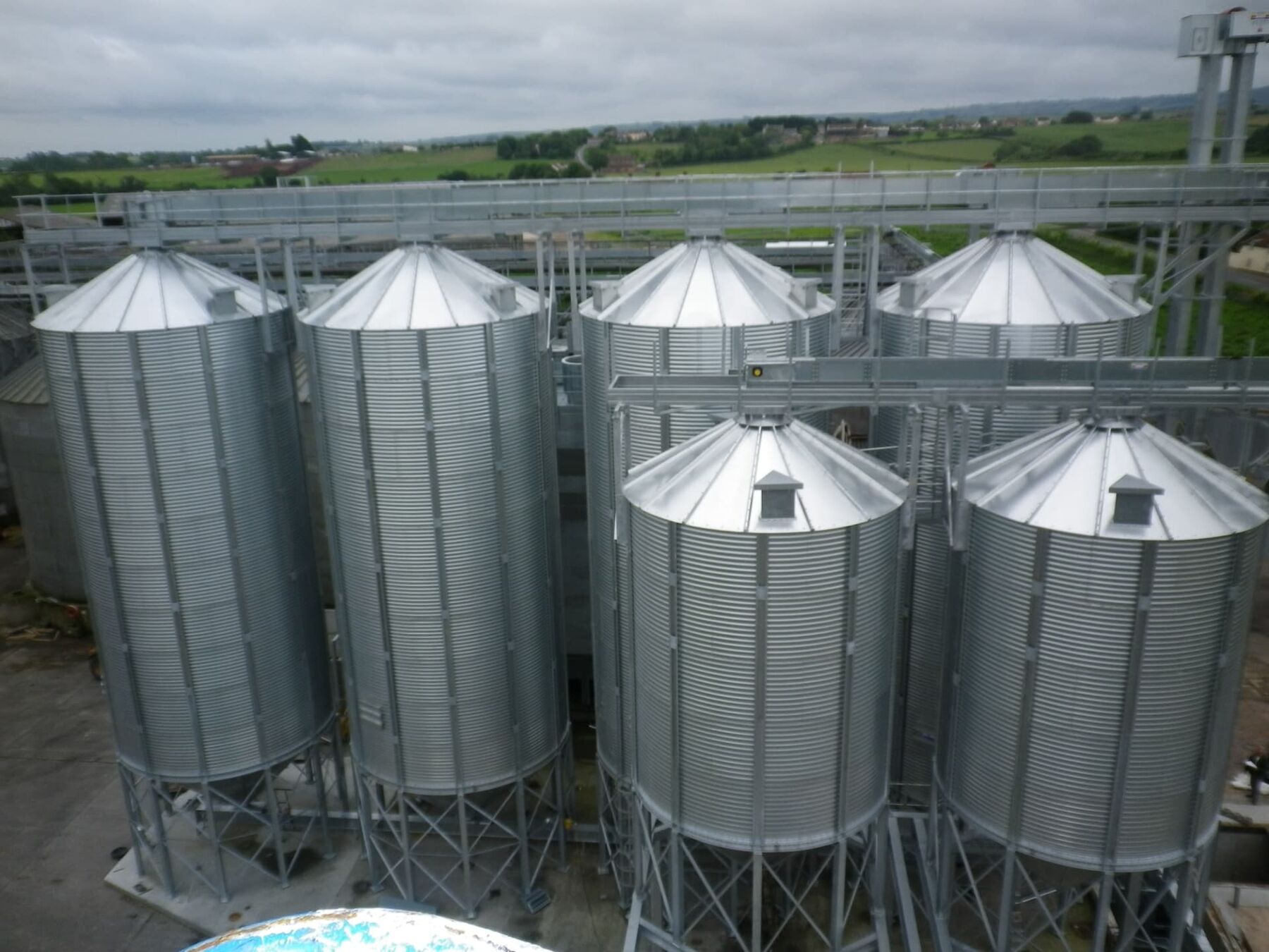Silos seen from above