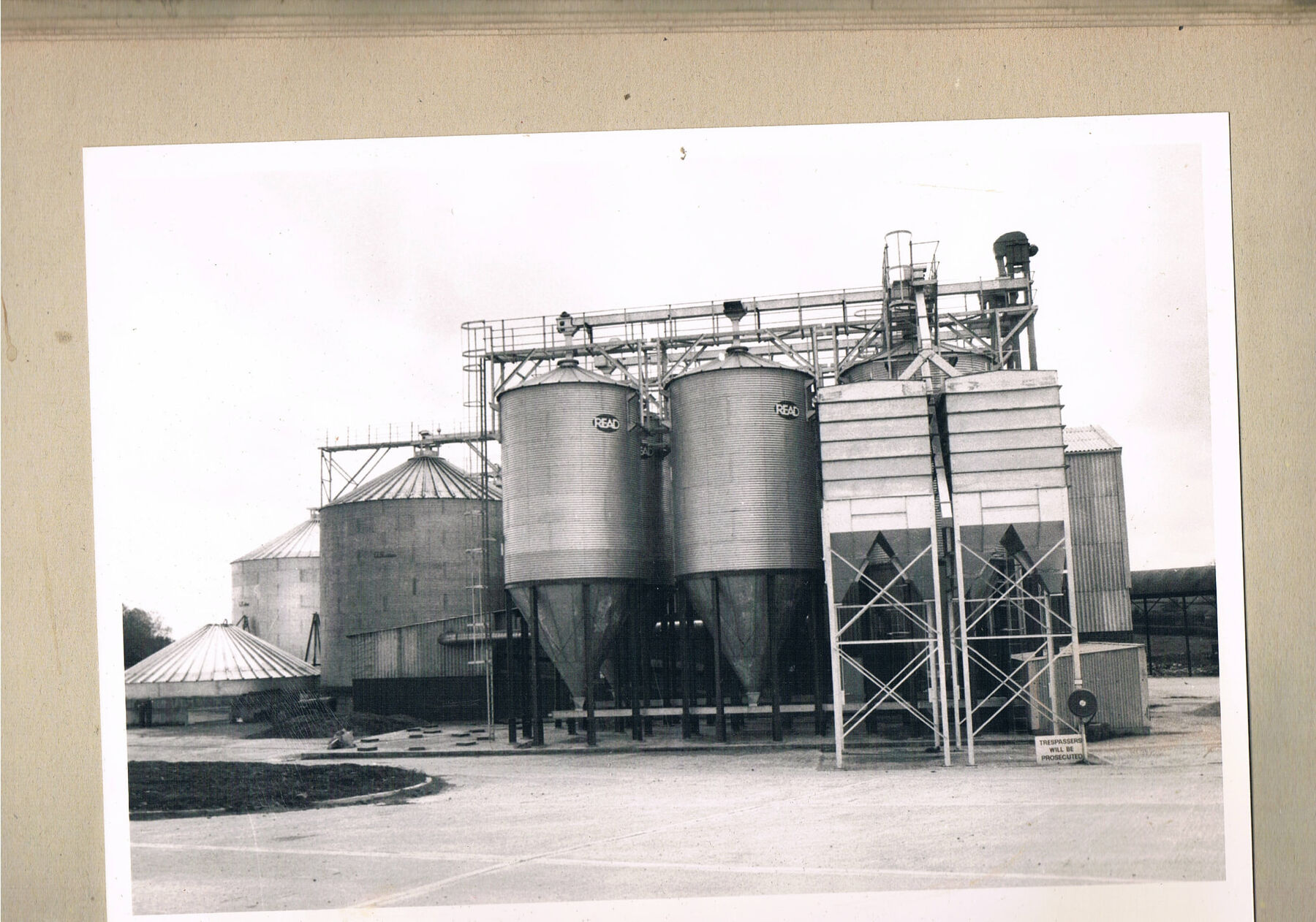 Historic black and white photograph of the original grain store