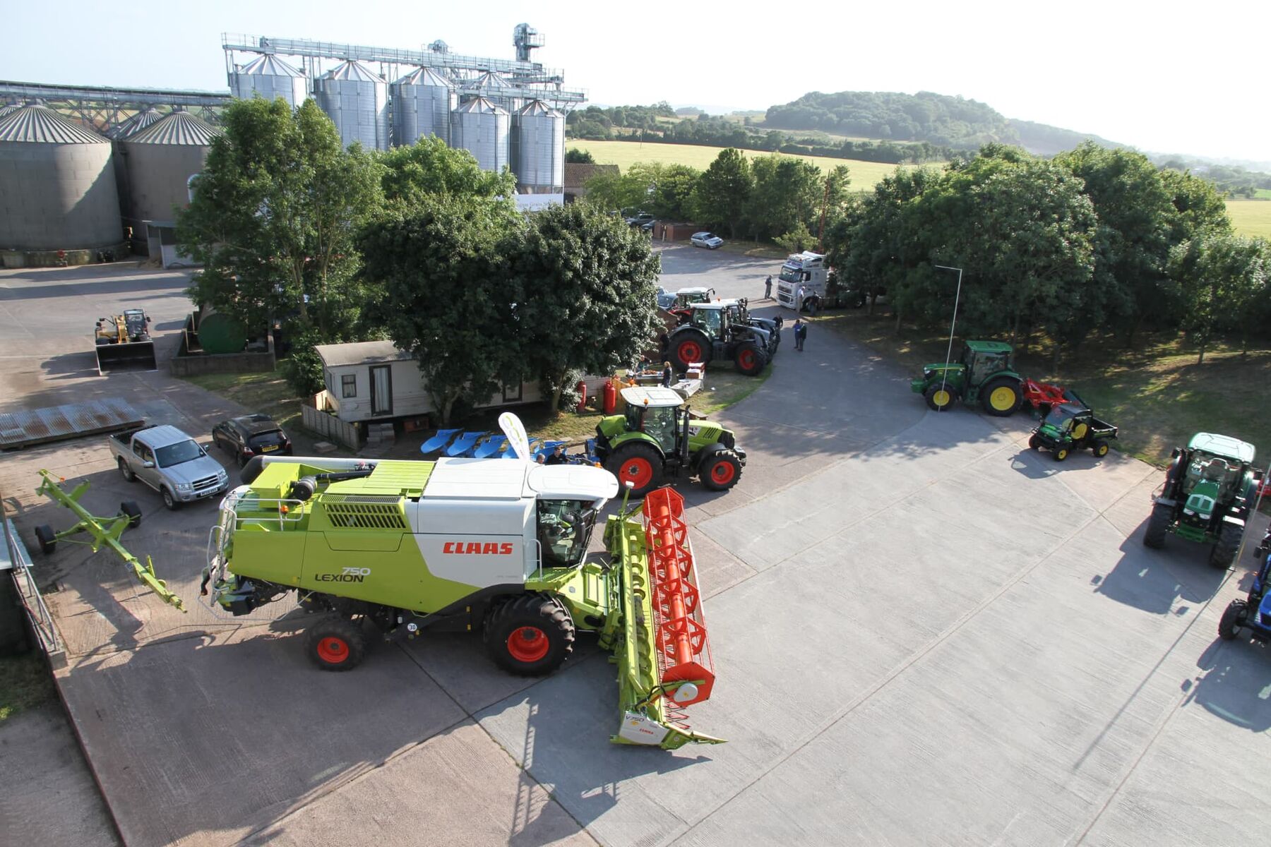 Harvest machinery in the grain store yard